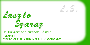 laszlo szaraz business card