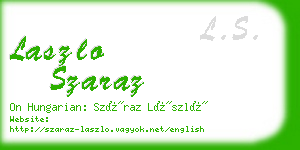 laszlo szaraz business card